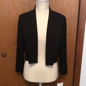 Calvin Klein lightweight, long-sleeved shawl/sweater. Open front, black size L